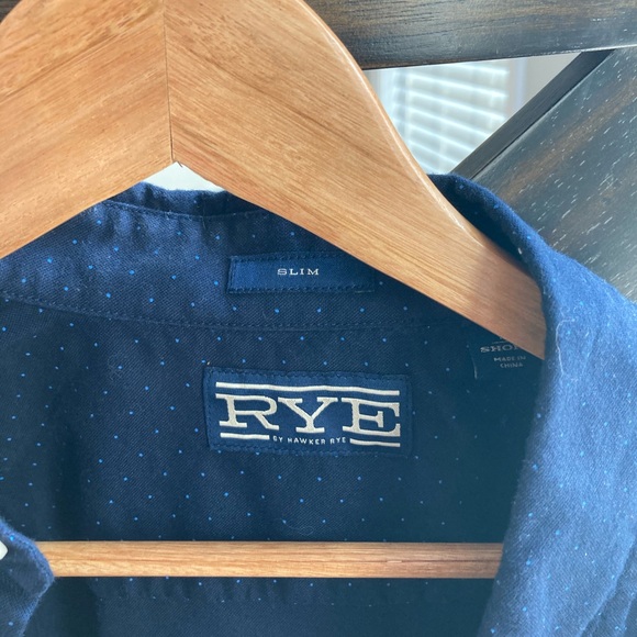 Dark Blue Rye Button Down - Picture 2 of 2